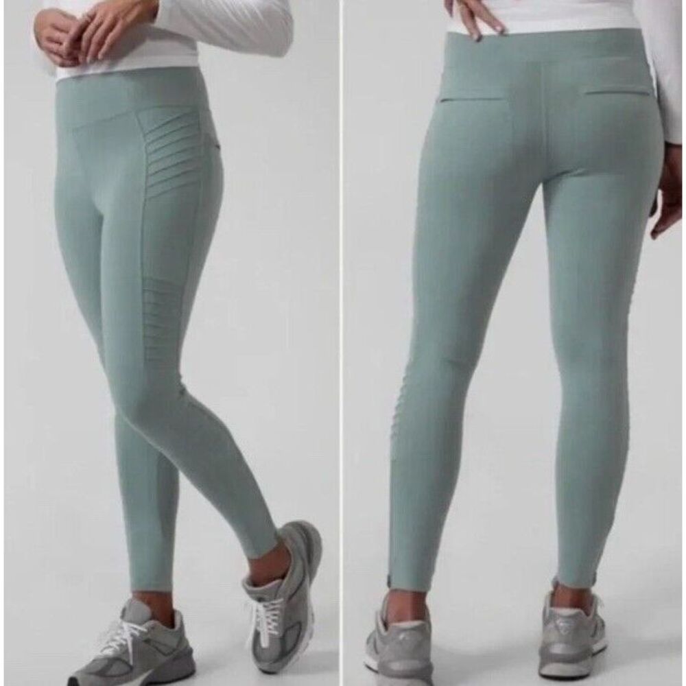 Athleta Delancey Moto Tight Size Small Minimalistic Grey EUC